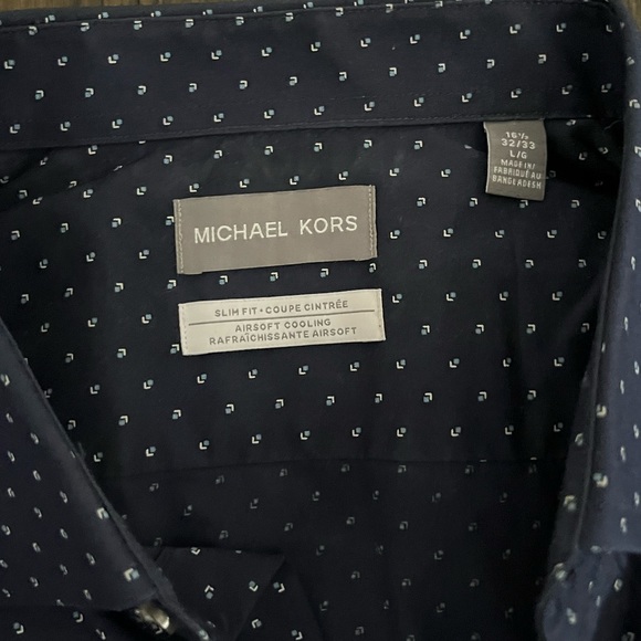 Michael Kors button up collared long sleeve shirt, size large - Picture 2 of 3